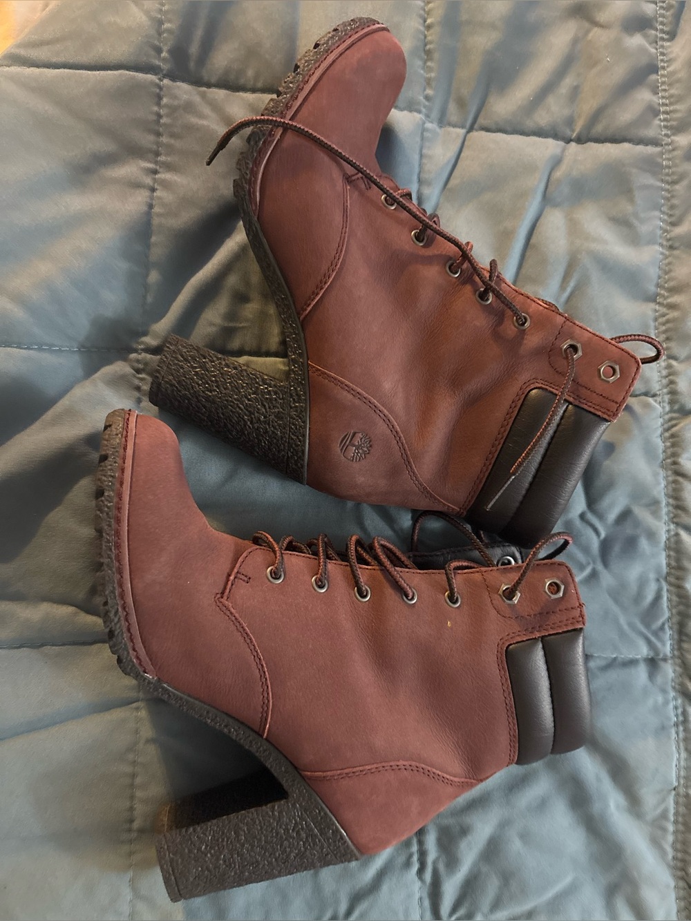 Timberland Women's Burgundy Lace-Up Ankle Boots